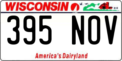 WI license plate 395NOV