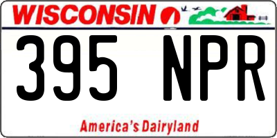 WI license plate 395NPR