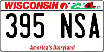 WI license plate 395NSA