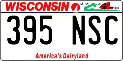 WI license plate 395NSC