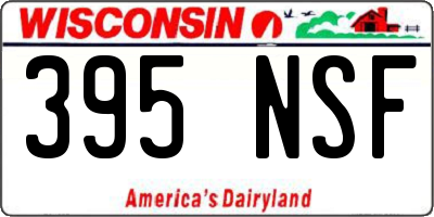 WI license plate 395NSF