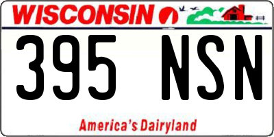 WI license plate 395NSN