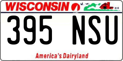WI license plate 395NSU