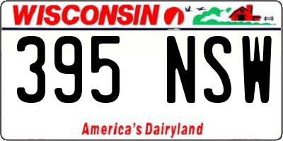 WI license plate 395NSW