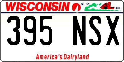 WI license plate 395NSX