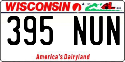 WI license plate 395NUN