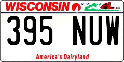 WI license plate 395NUW