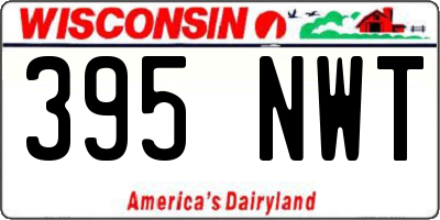 WI license plate 395NWT