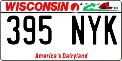 WI license plate 395NYK