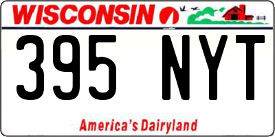 WI license plate 395NYT