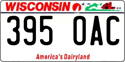 WI license plate 395OAC