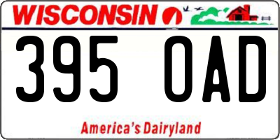 WI license plate 395OAD