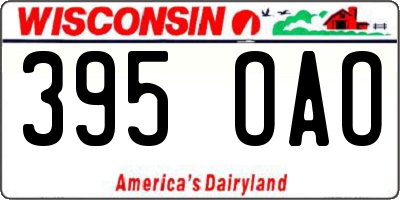 WI license plate 395OAO
