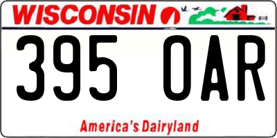 WI license plate 395OAR