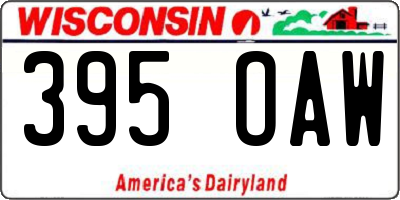 WI license plate 395OAW