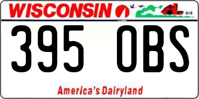 WI license plate 395OBS