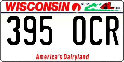 WI license plate 395OCR