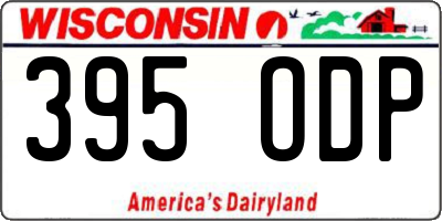 WI license plate 395ODP