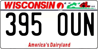 WI license plate 395OUN