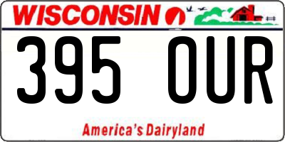 WI license plate 395OUR