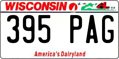 WI license plate 395PAG