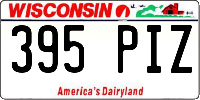 WI license plate 395PIZ