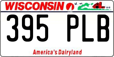 WI license plate 395PLB