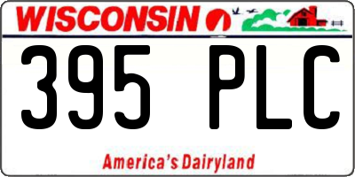 WI license plate 395PLC