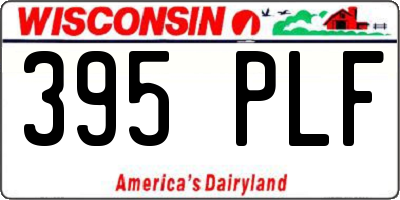 WI license plate 395PLF
