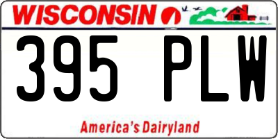 WI license plate 395PLW