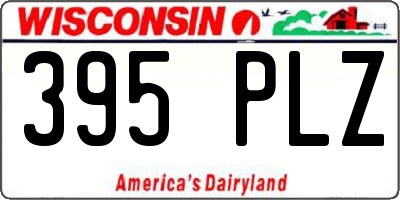 WI license plate 395PLZ