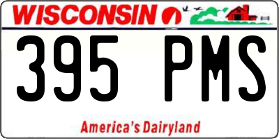 WI license plate 395PMS