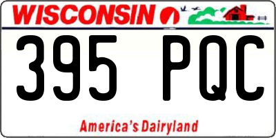 WI license plate 395PQC