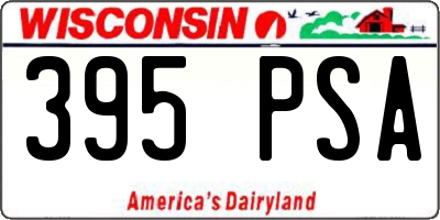 WI license plate 395PSA