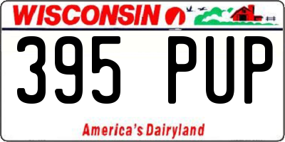 WI license plate 395PUP
