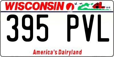WI license plate 395PVL
