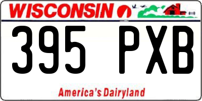 WI license plate 395PXB