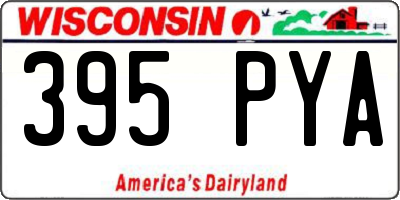 WI license plate 395PYA