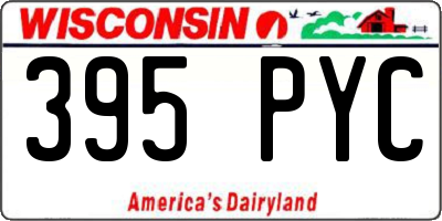 WI license plate 395PYC