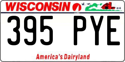 WI license plate 395PYE