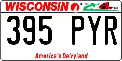 WI license plate 395PYR