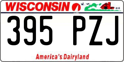 WI license plate 395PZJ