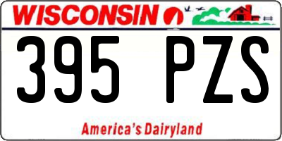 WI license plate 395PZS