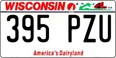 WI license plate 395PZU
