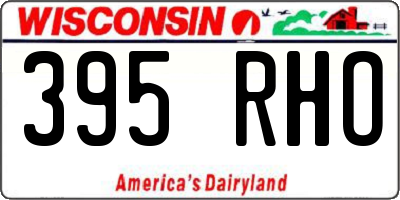 WI license plate 395RHO
