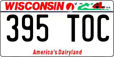 WI license plate 395TOC