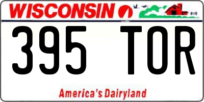 WI license plate 395TOR