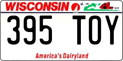 WI license plate 395TOY