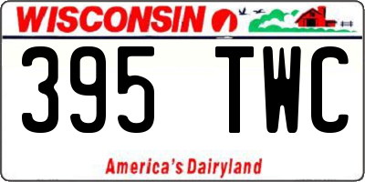 WI license plate 395TWC