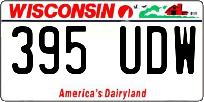 WI license plate 395UDW